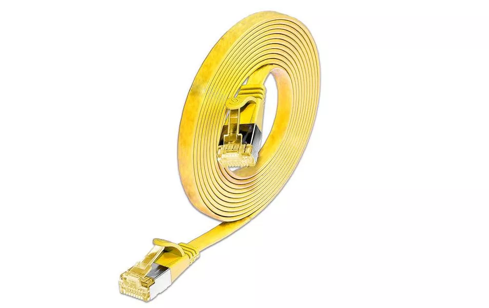 Câble patch slim  Cat 6A, U/FTP, 1 m, Jaune