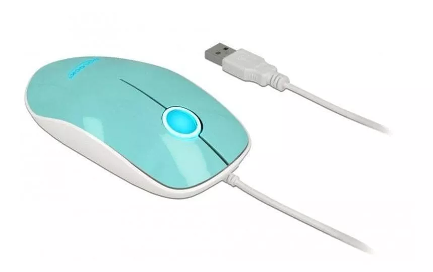 Mouse 12538 USB Type-A LED turchese