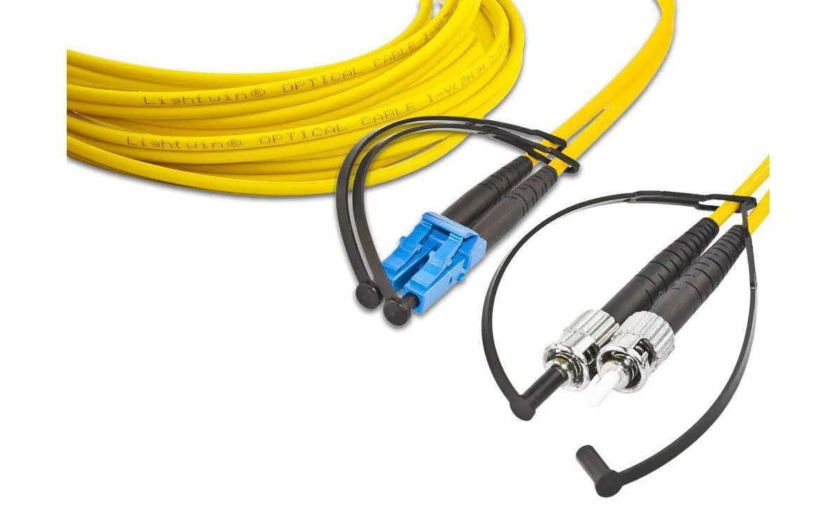 Câble patch à fibre optique LC-ST, Singlemode, Duplex, 3m