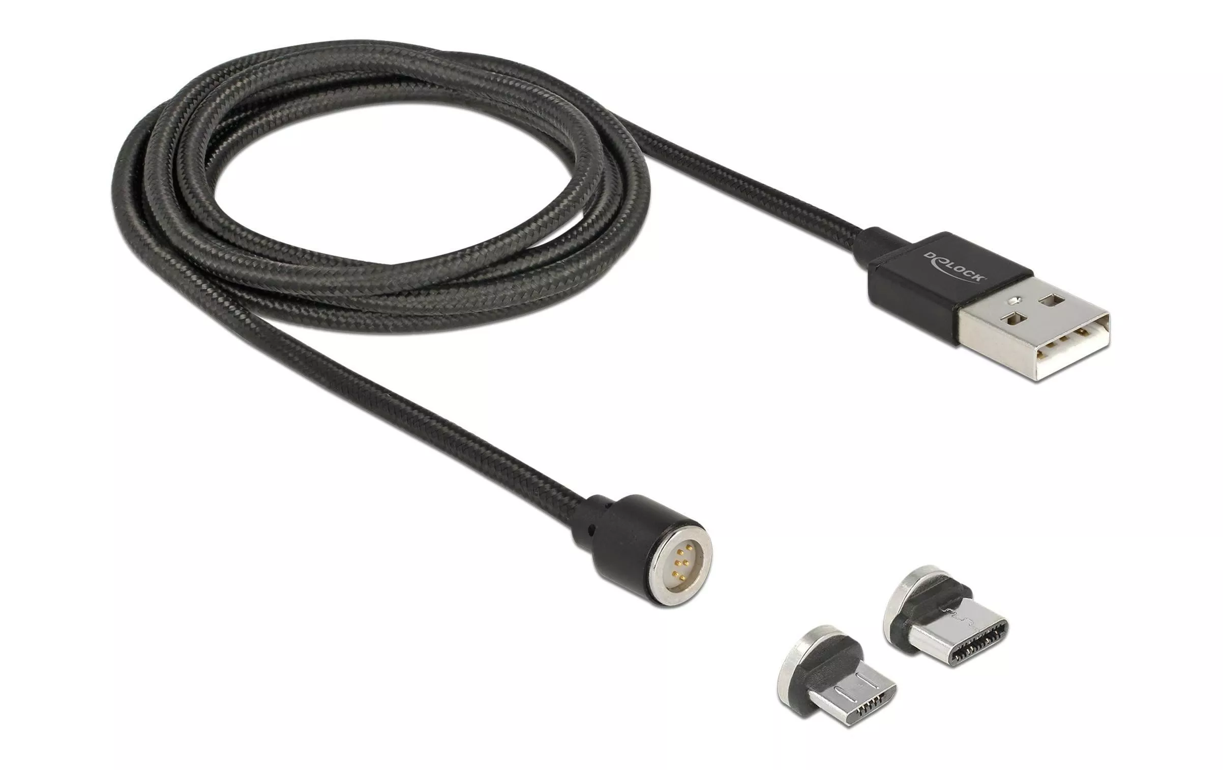 USB-Kabel magnetisch 2in1 USB A - Micro-USB B/USB C 1.1 m