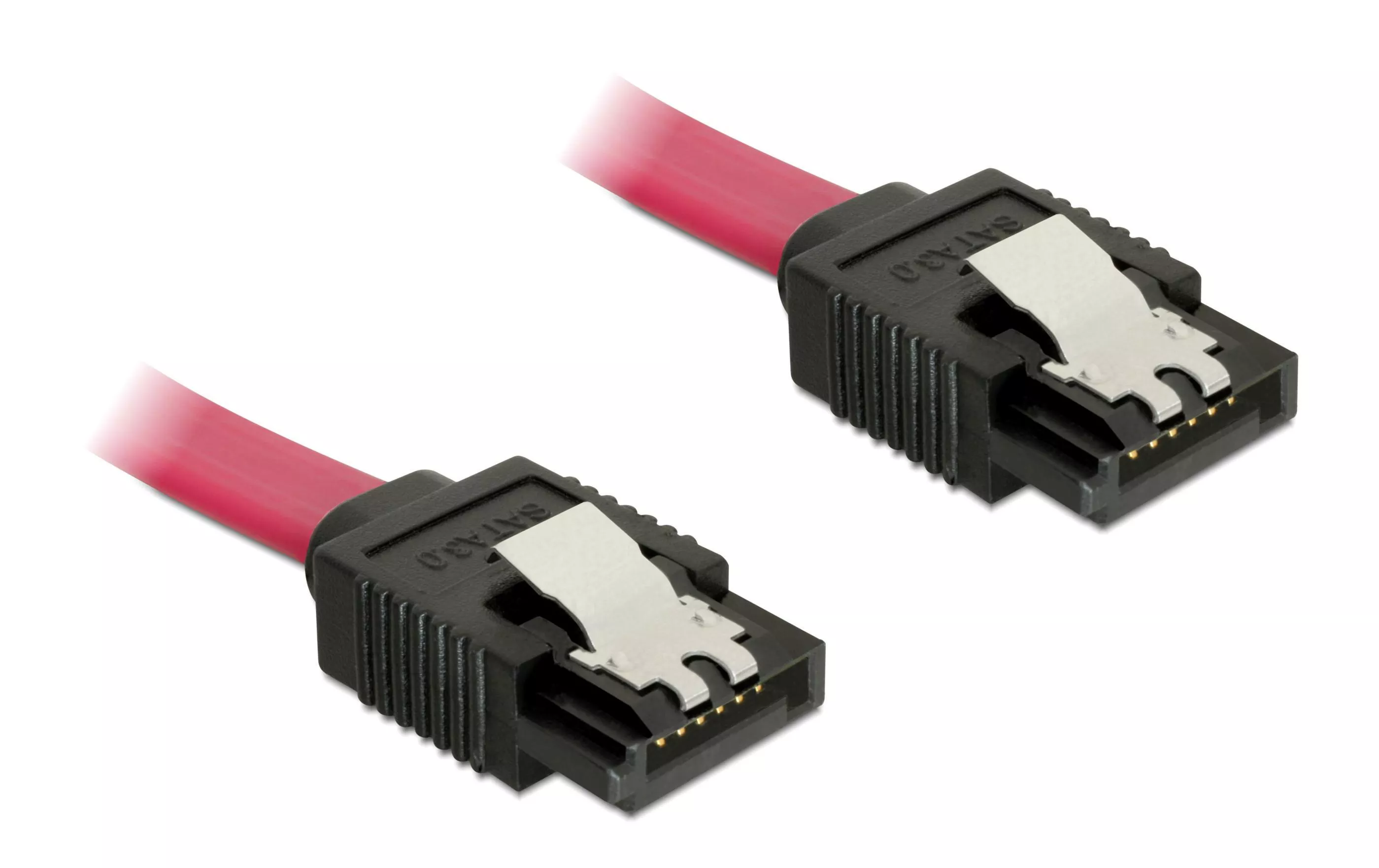 Câble SATA3 50 cm rouge, avec clip métallique