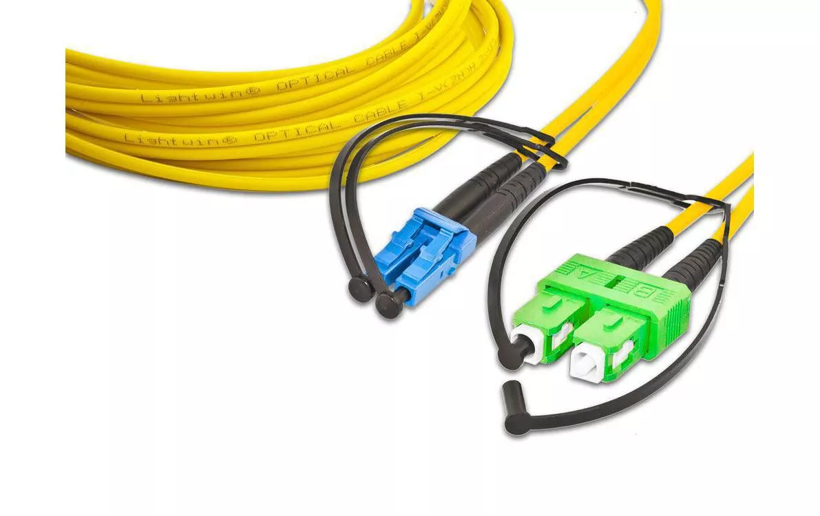 Câble patch à fibre optique LC-SC/APC, Singlemode, Duplex, 1m