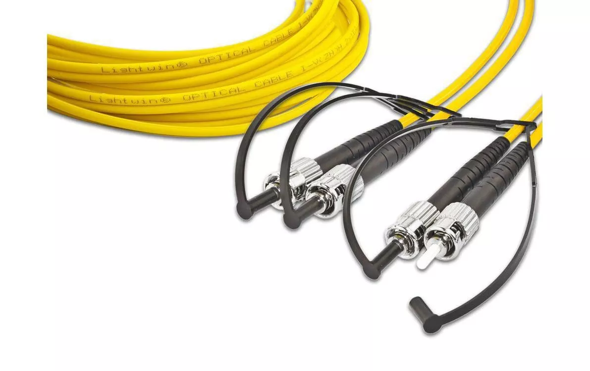 Câble patch à fibre optique ST-ST, Singlemode, Duplex, 2m