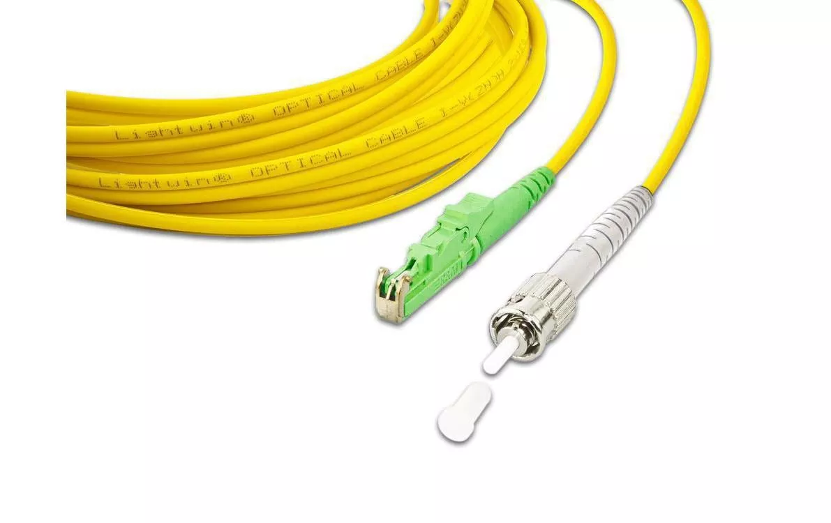 Câble patch à fibre optique E2000/APC-ST, Singlemode, Simplex, 5m