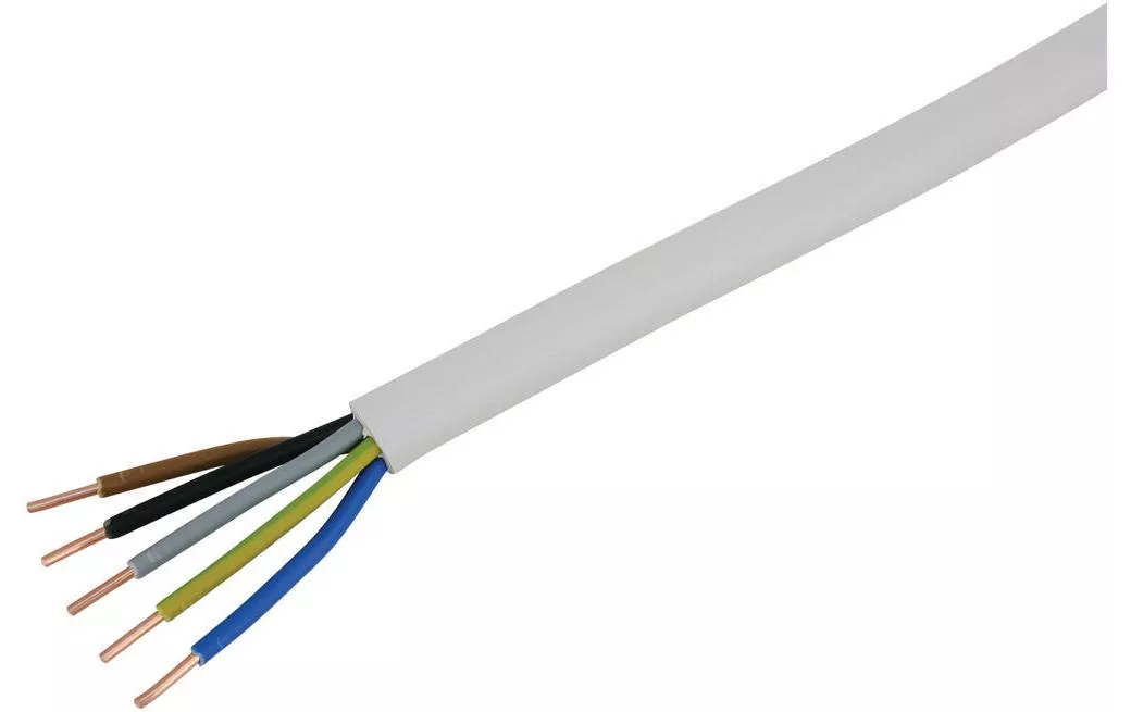 Câble d\u2019installation TT 5x 2.5 mm2 33 m Blanc