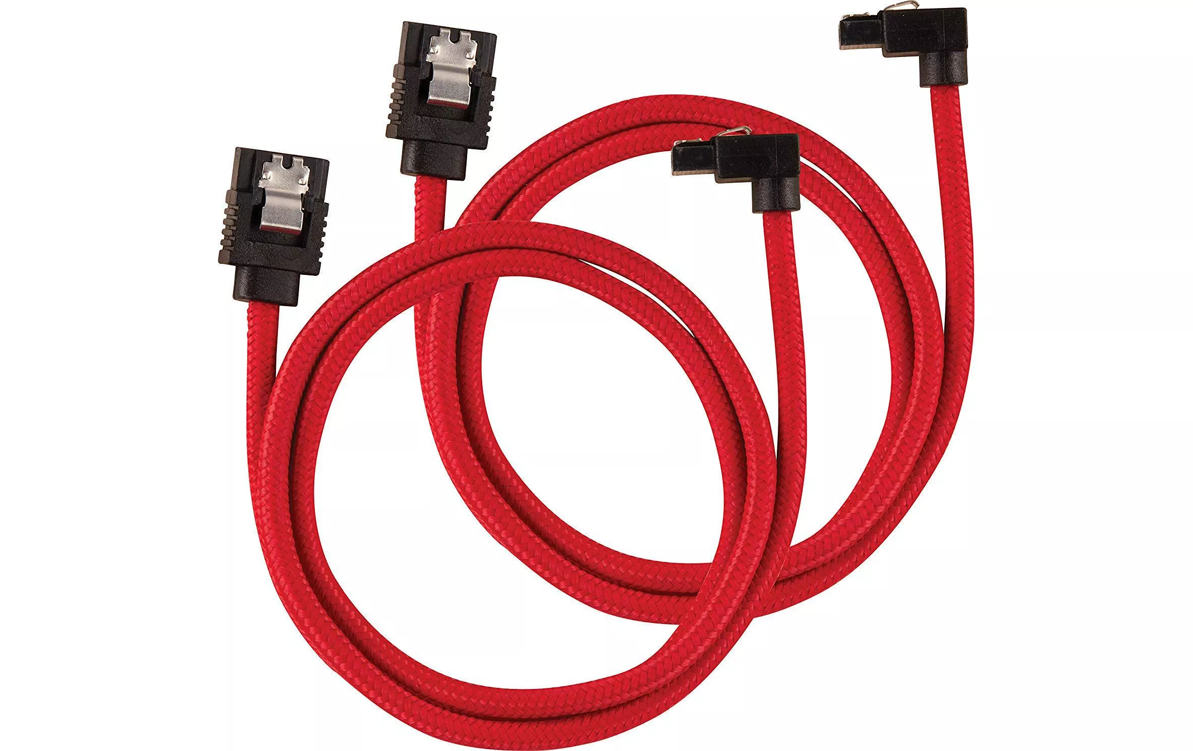 Câble SATA3 Premium Set Rouge 60 cm coudé