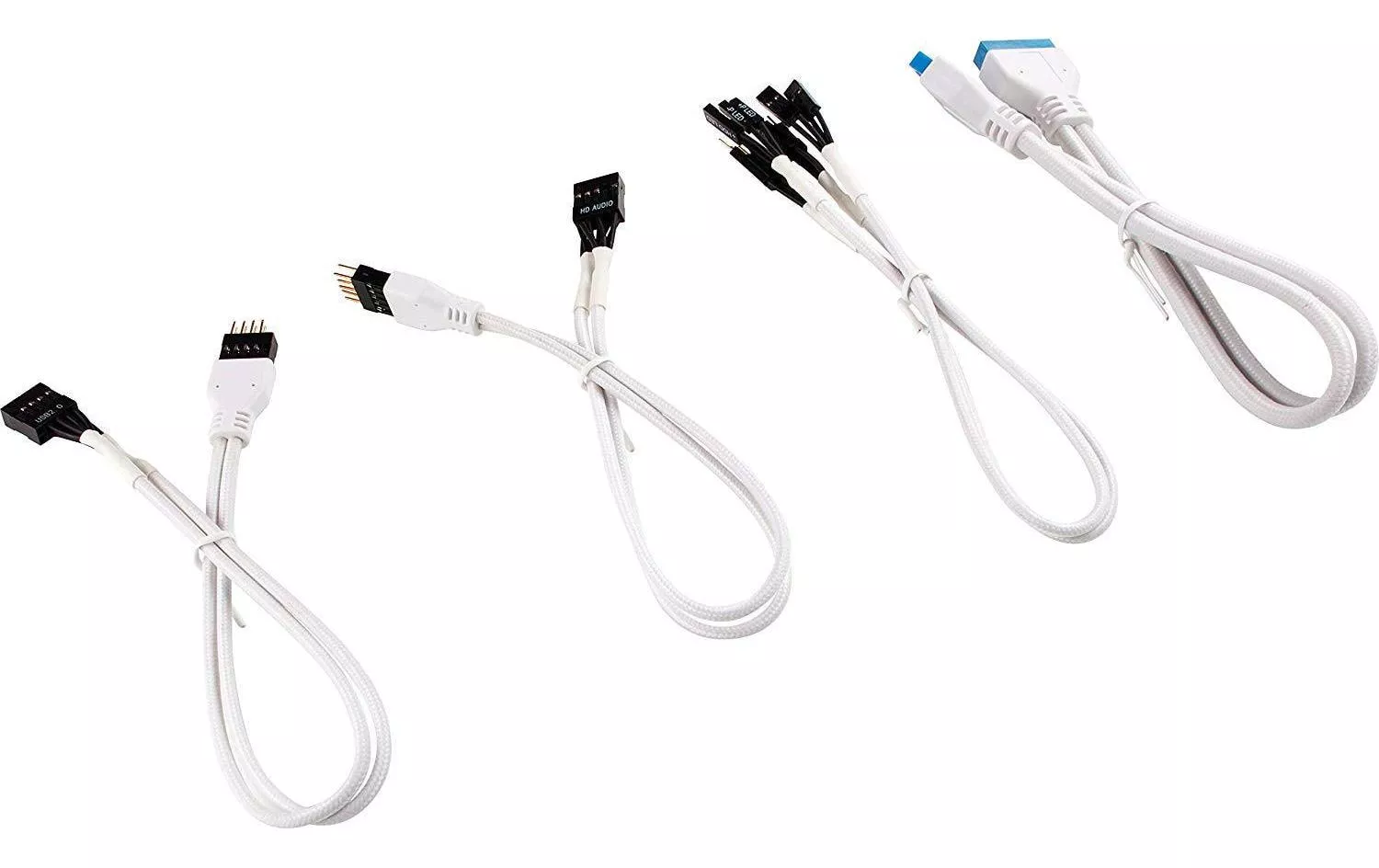 Câbles pour panneau avant Premium Sleeved Kit d\'extension blanc