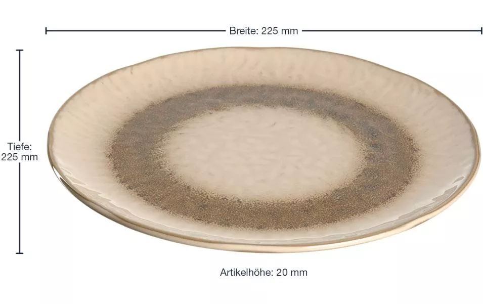 Speiseteller Matera Ø 23 cm, 6 Stück, Sand - Teller