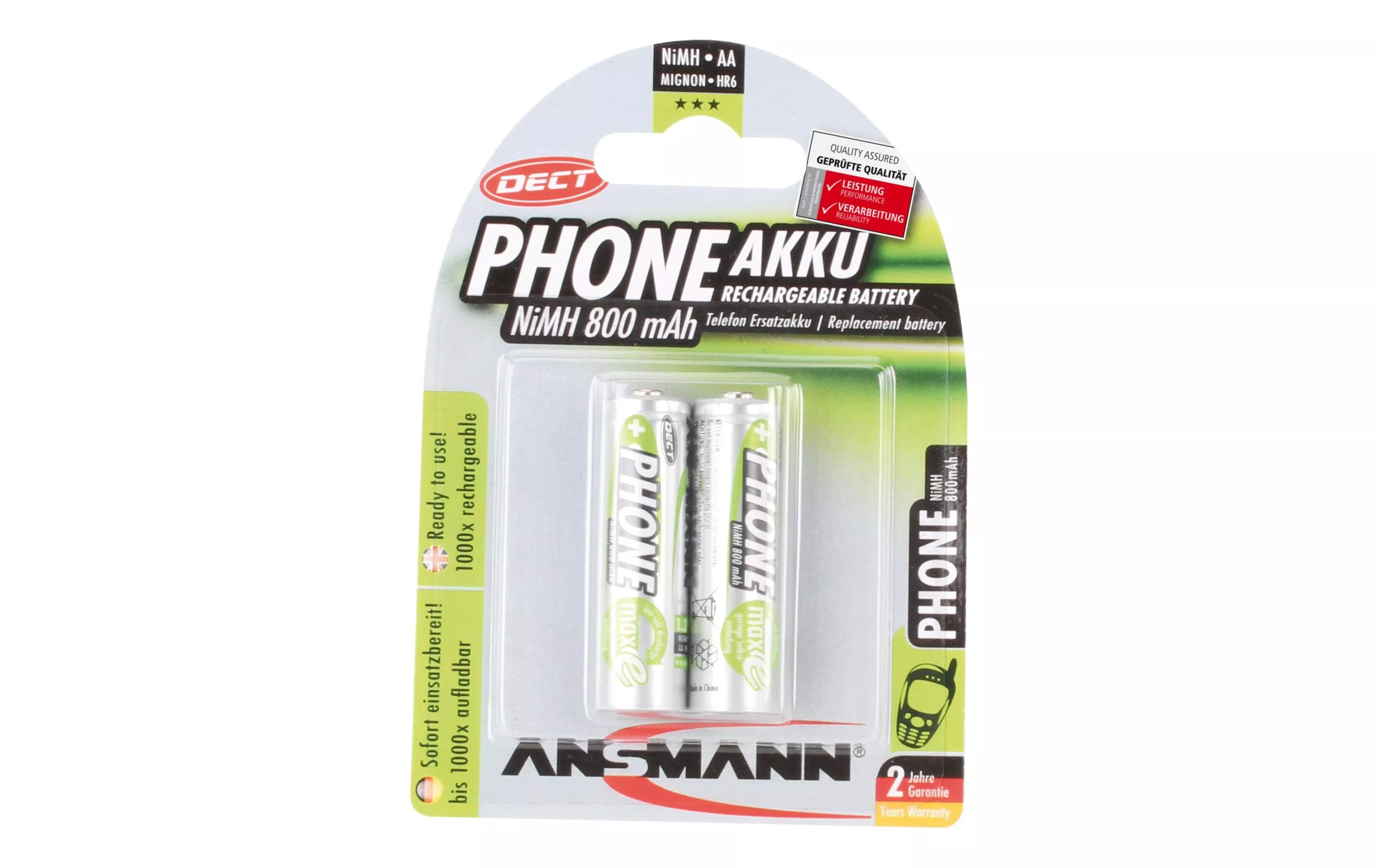 Akku 2x AA 800 mAh für DECT-Phones