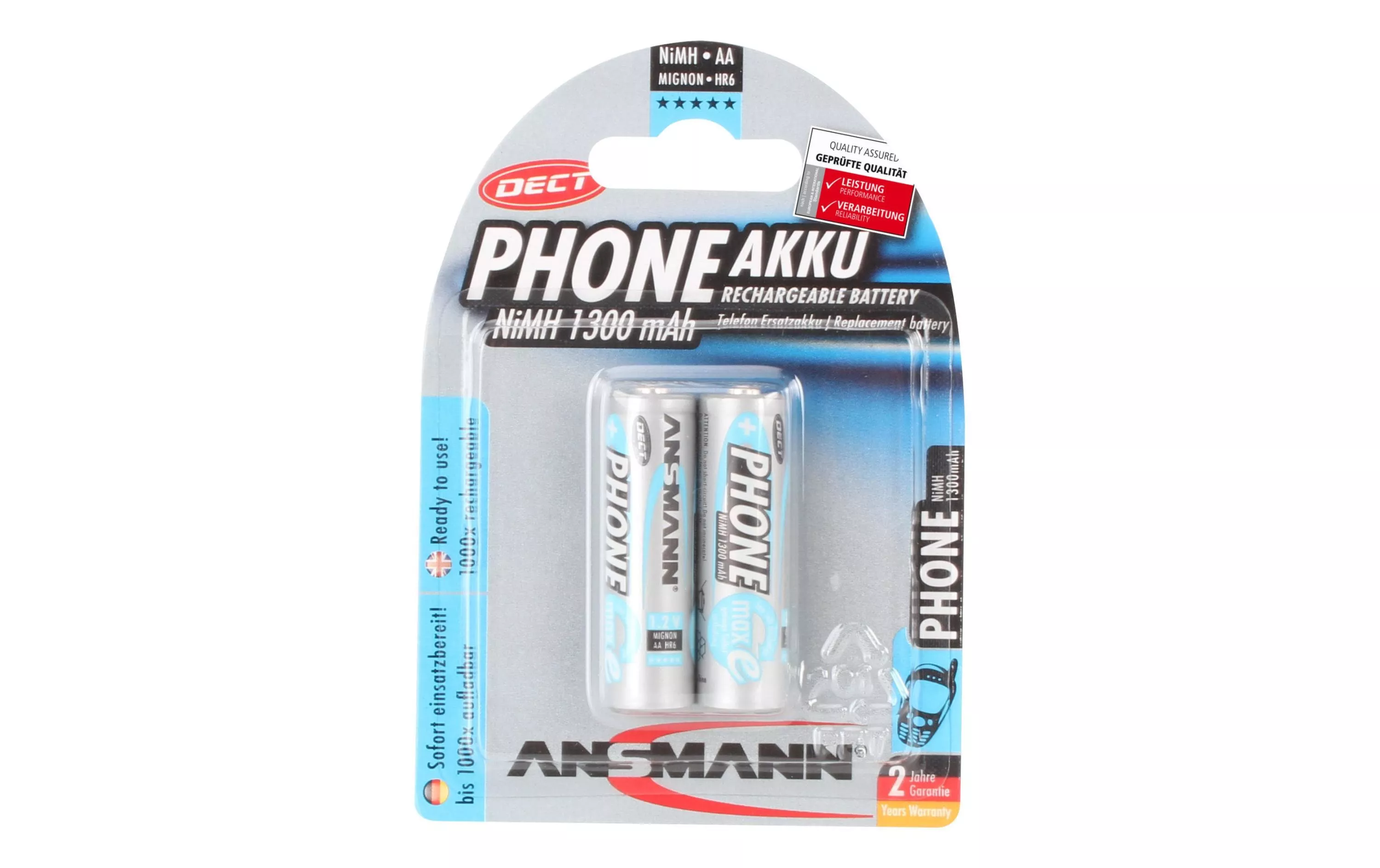 Akku 2x AA 1300 mAh für DECT-Phones