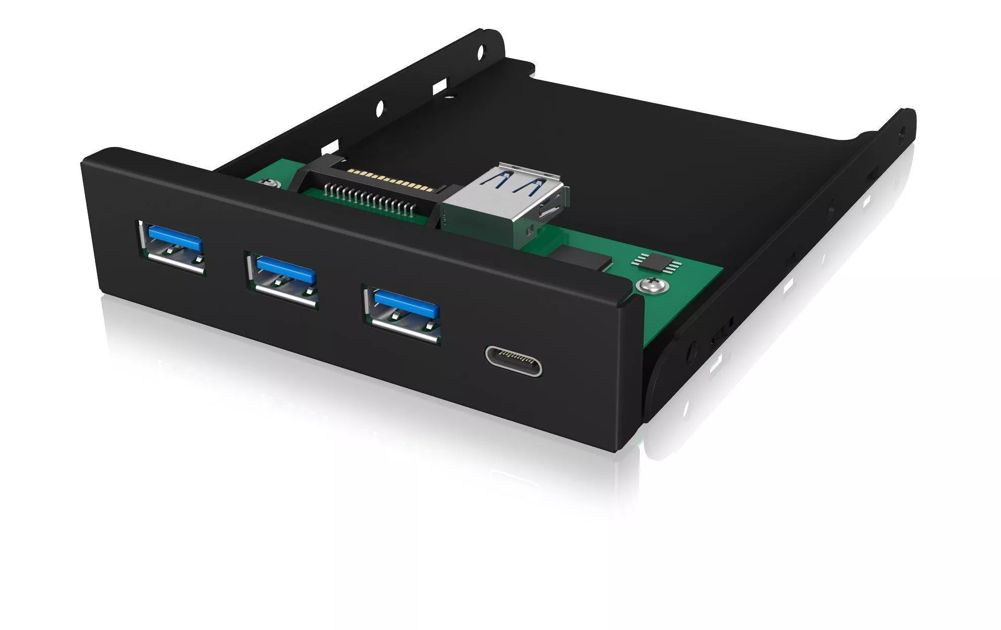ICY BOX Front Panel IB-HUB1418-i3 USB 3.0 Type-A/Type-C Hub 3.5\"