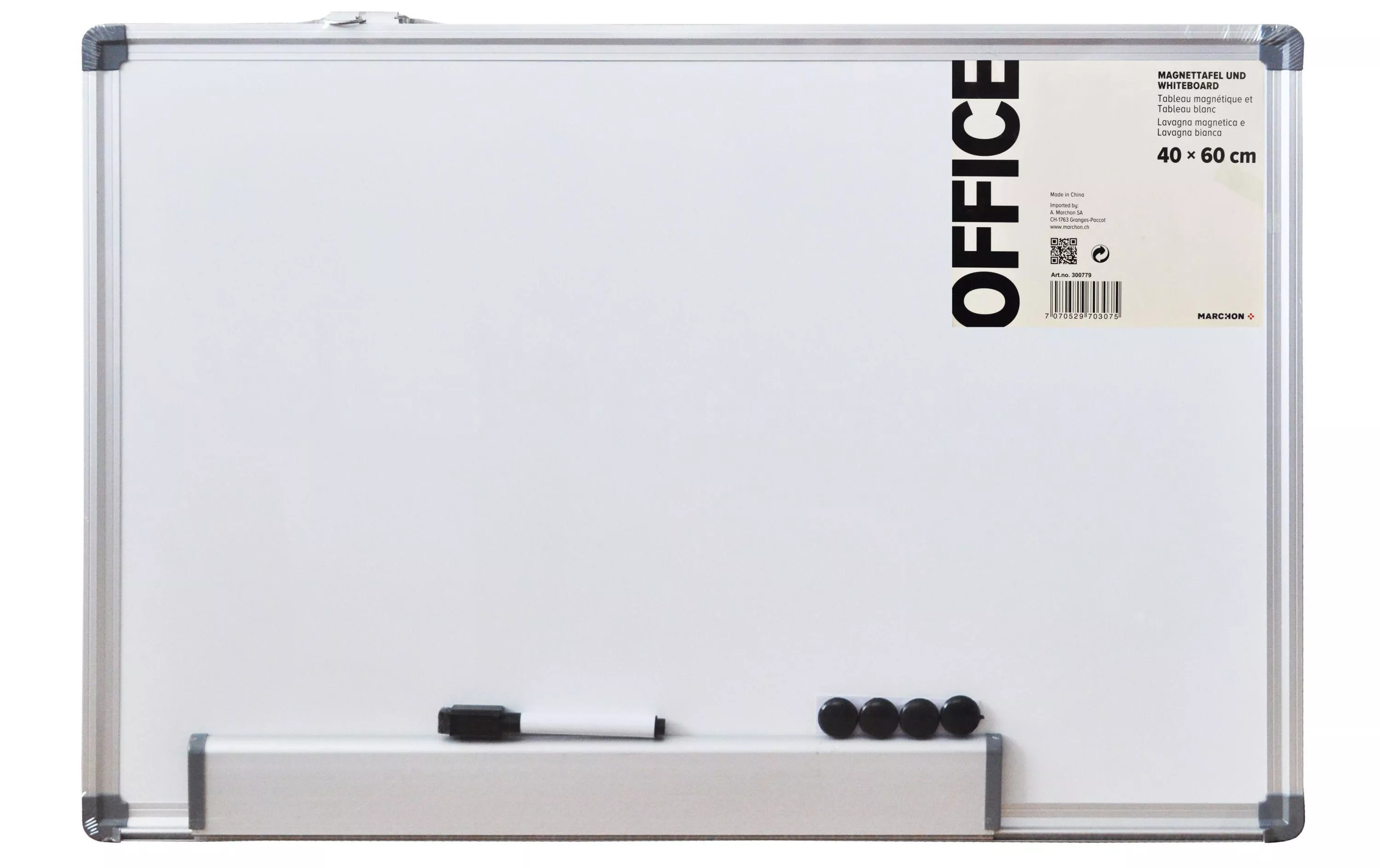 Magnethaftendes Whiteboard 40 cm x 60 cm, Weiss