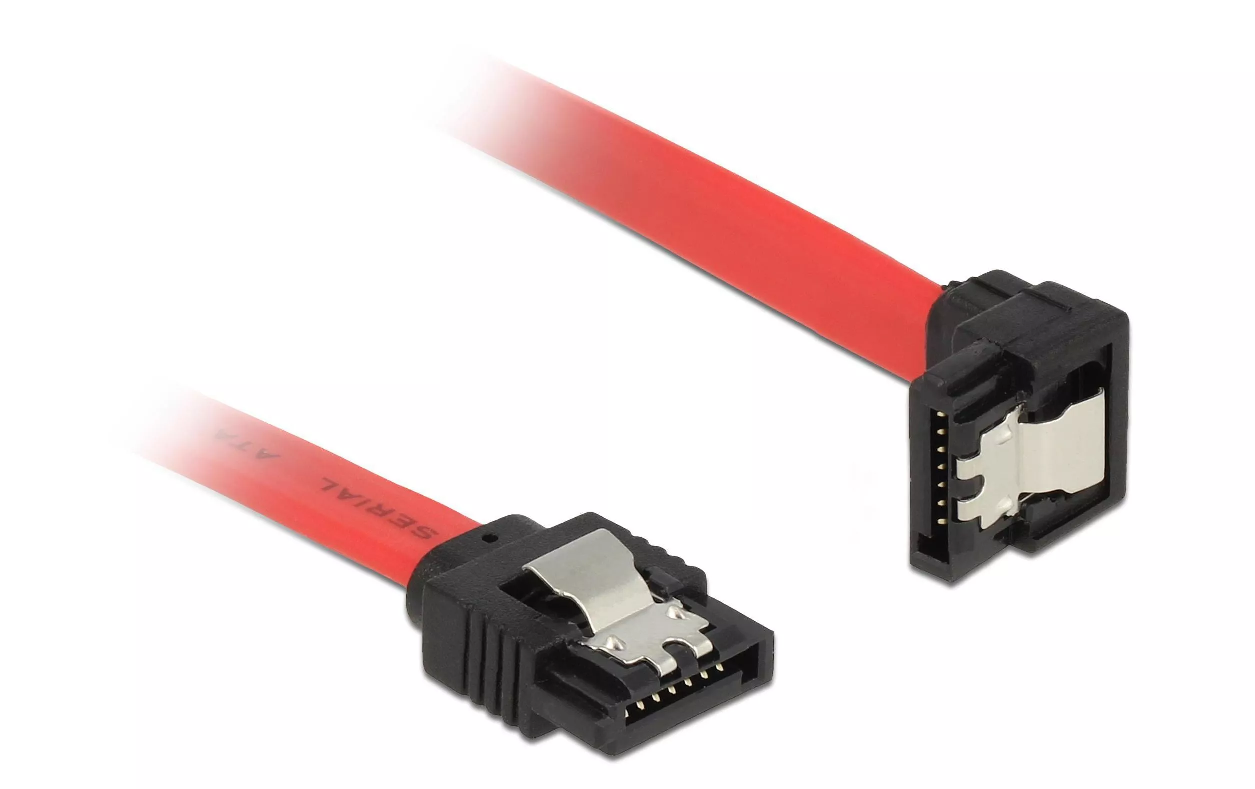Câble SATA3 6 Gb/s  rouge, coudé, clip, 50 cm