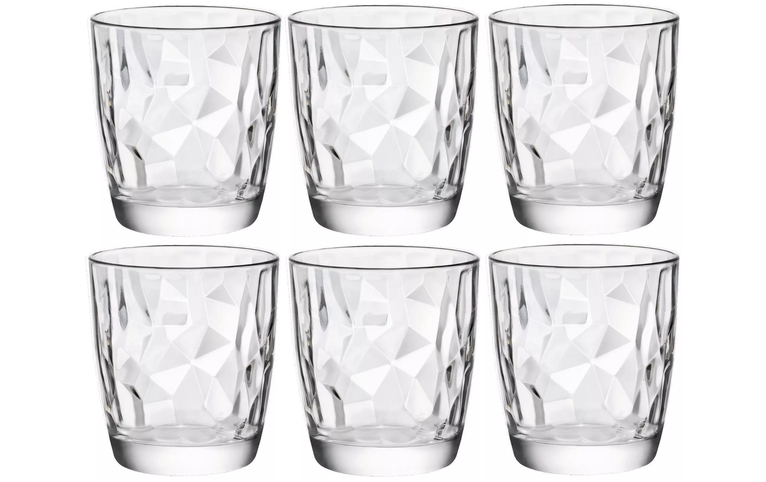 Whiskyglas Diamond 300 ml, 6 Stück, Transparent 