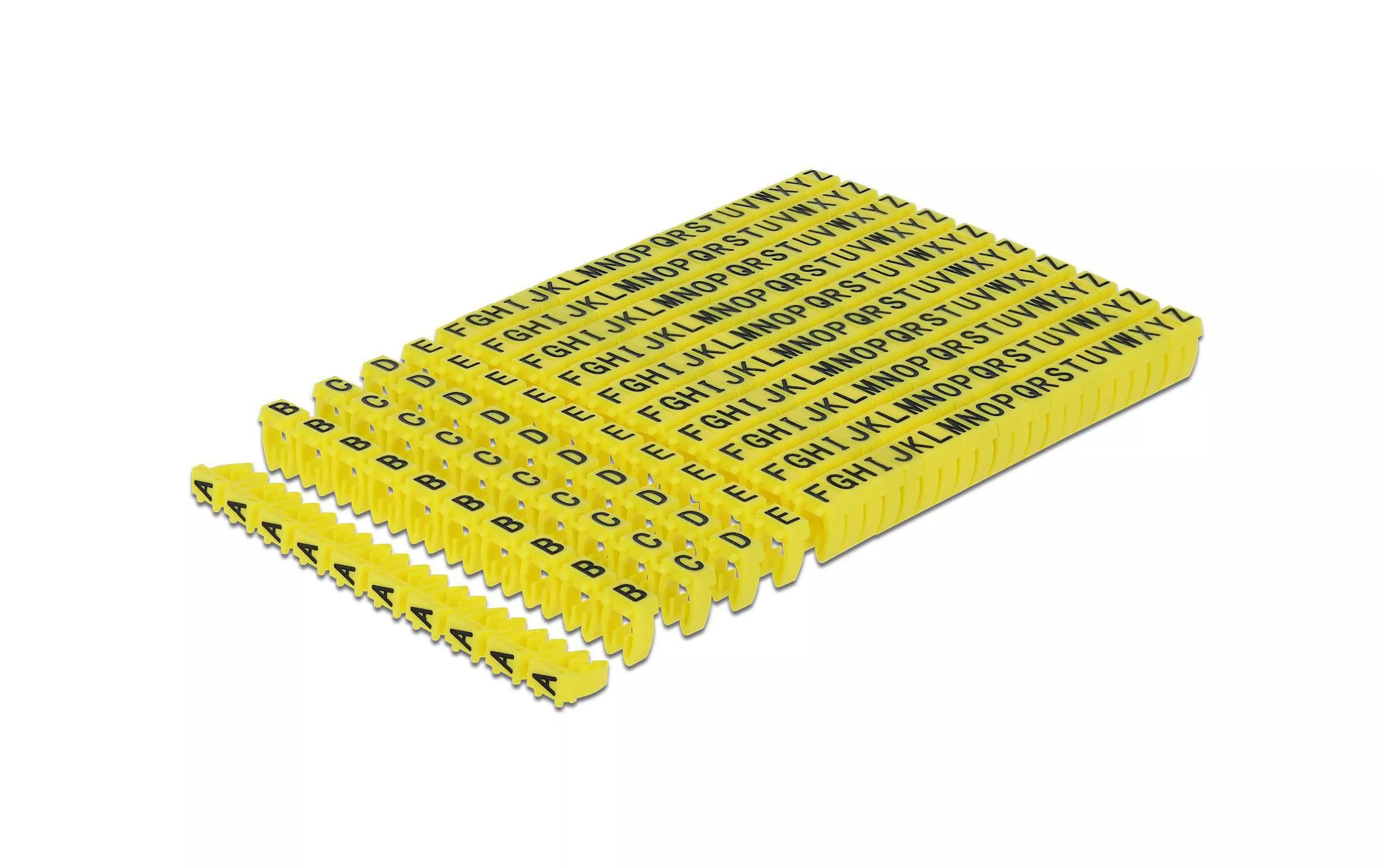 Clip di identificazione del cavo Delock A-Z giallo, 10x 26 pezzi